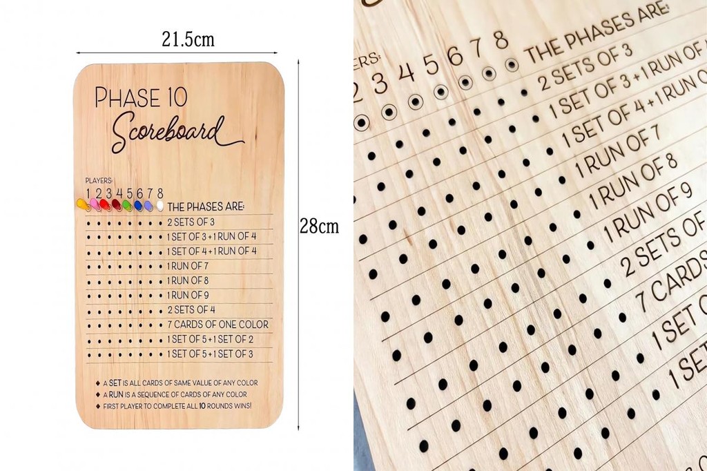 SL| Compact Score Tracker Game Night Essential Wooden Scoreboard Set ...