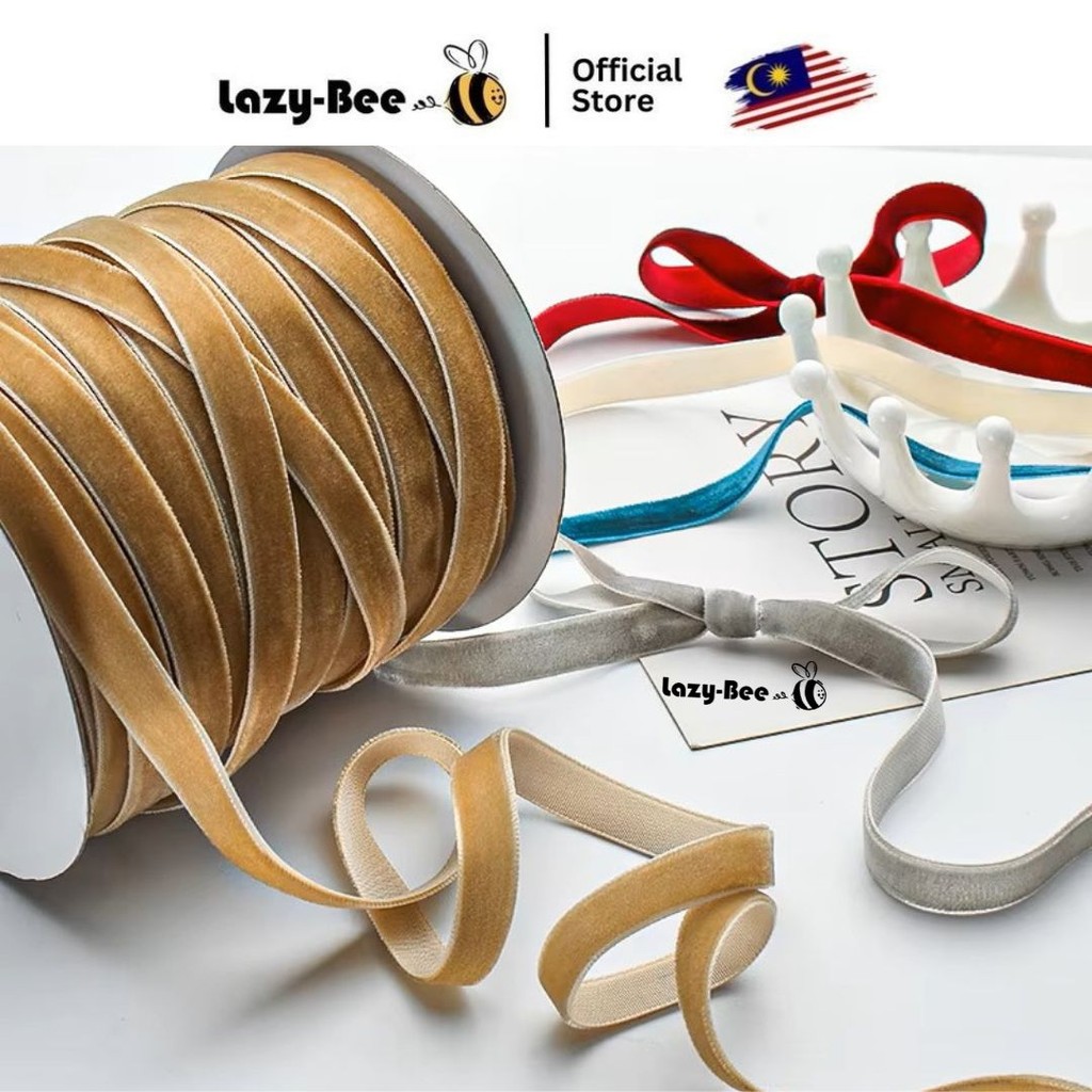 LAZY BEE 1cm Premium Velvet Ribbon Suede Christmas Gift Wrap Party ...