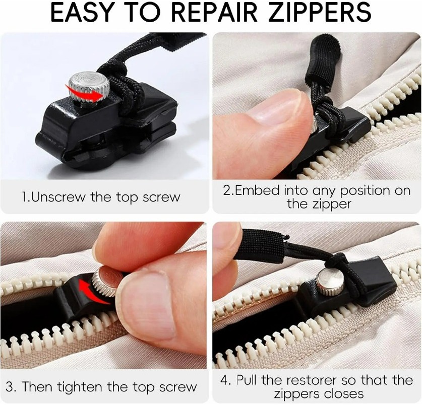 Universal Zipper Repair Kit - For Jacket Bags Coat Free Sewing - Quick ...