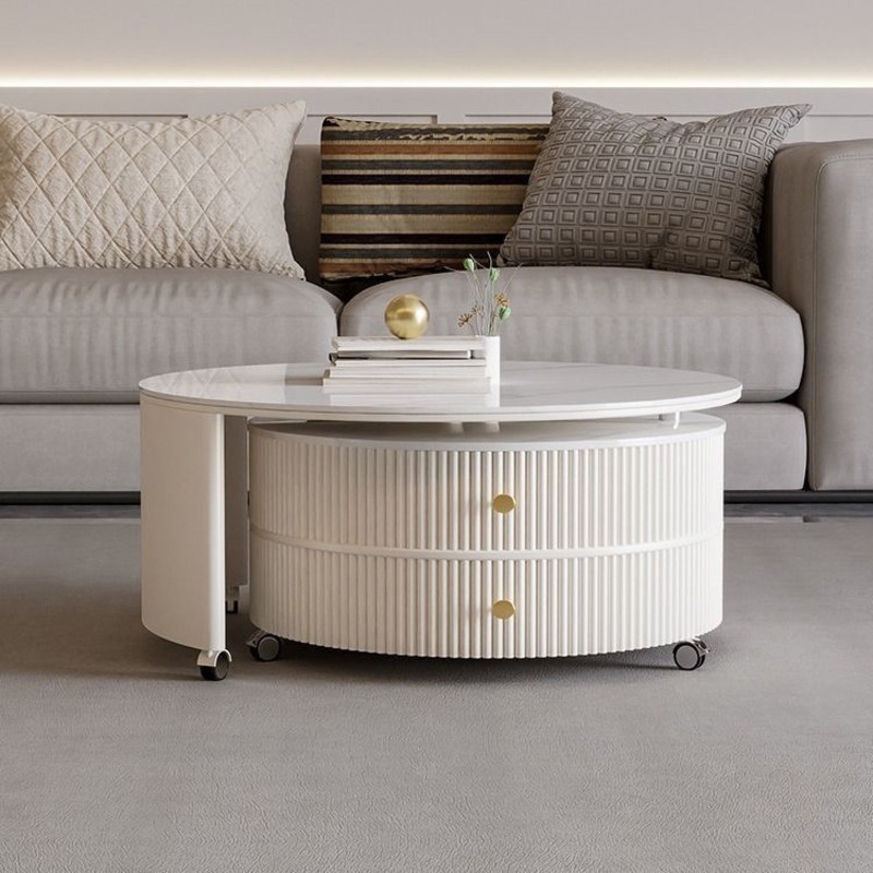 Rock slab, light luxury, simple living room, small household, tea table ...