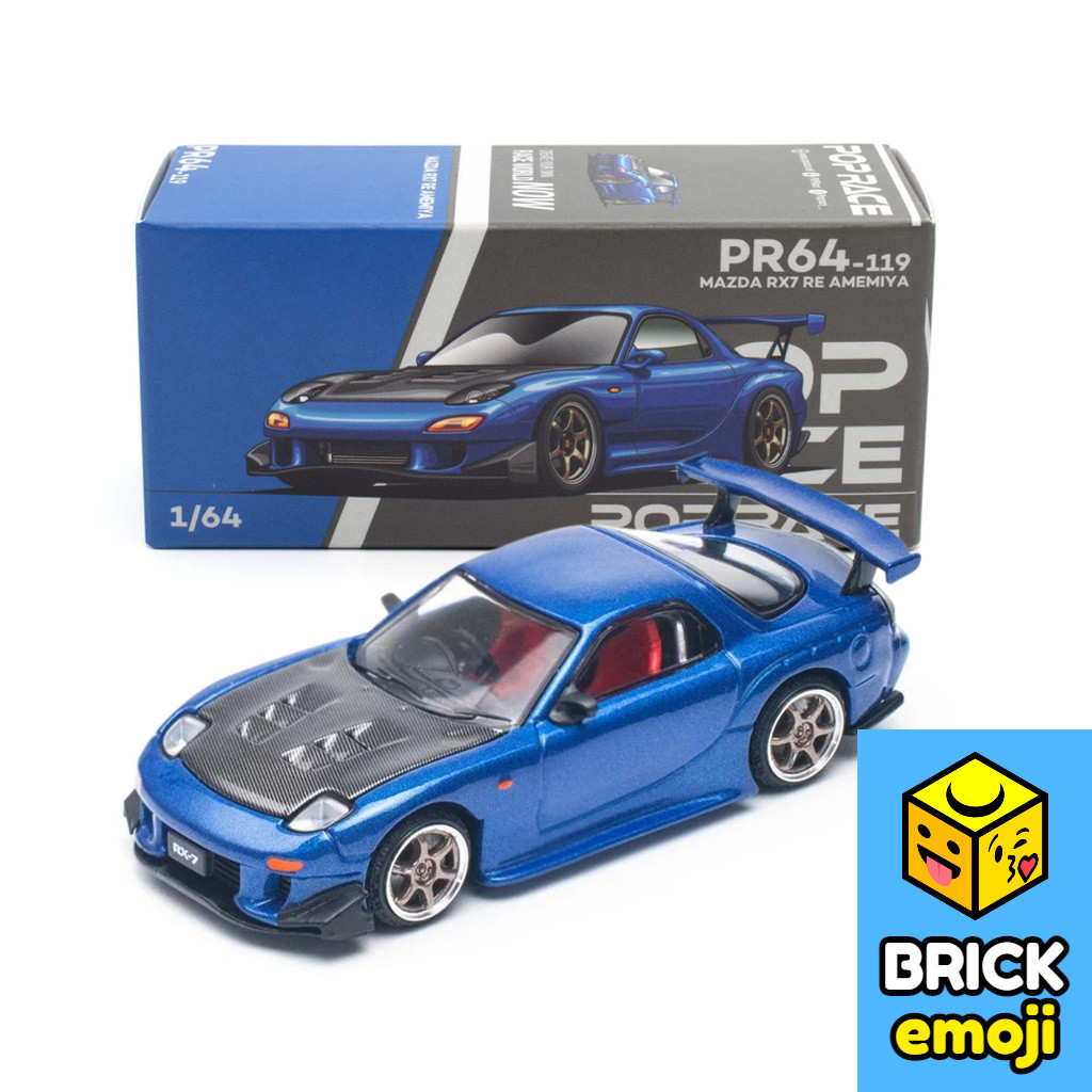 POP RACE 1/64 Mazda Rx-7 Fd3s Re-amemiya Widebody, Metallic