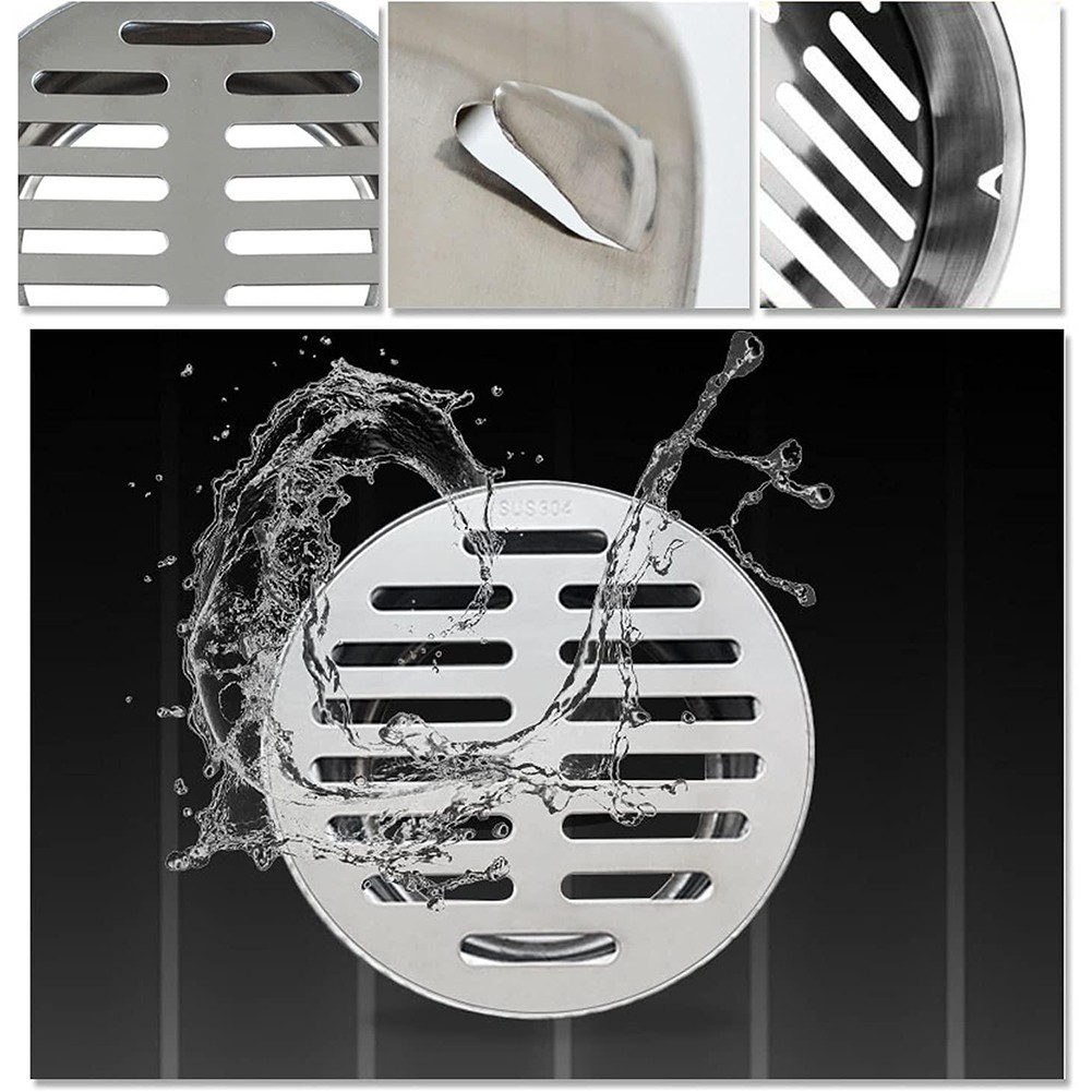 Walkout Basement Drain Cover Drain Covers Outdoor Drain Protection Square For LEAF Guard, Stainless Steel Swirl Drainage Guard Anti Blocking Rooftop Floor Drain Cover For Drainage Outdoor Tool(63mm Outdoor Drain Cover