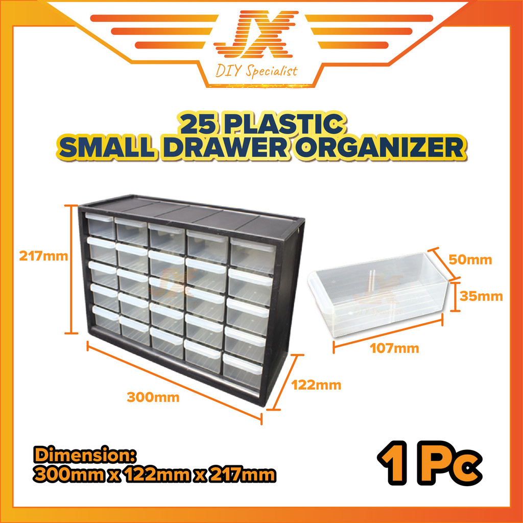 25 Multipurpose Small Item Accessories Storage Plastic Drawer Stackable ...