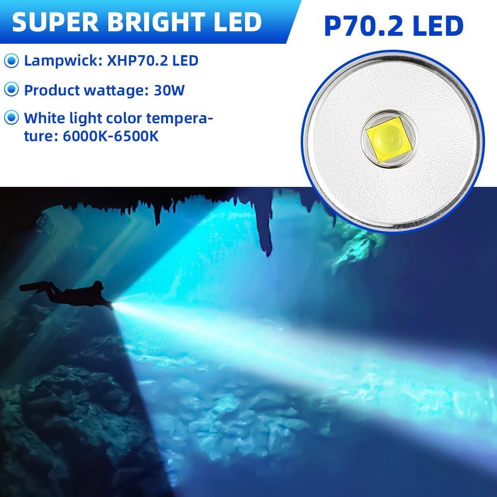 2025 New Lampu Diving PUTEER cahaya kuning padu Diving Scuba Flashlight ...