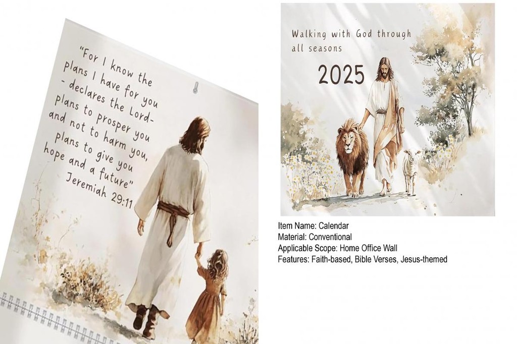 Inspirational Planner Devotional Calendar with Bible Verses 2025 Jesus