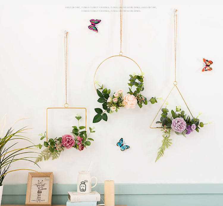 Geometric Metal Wire Round Triangle Square Hoop Frame for DIY ...