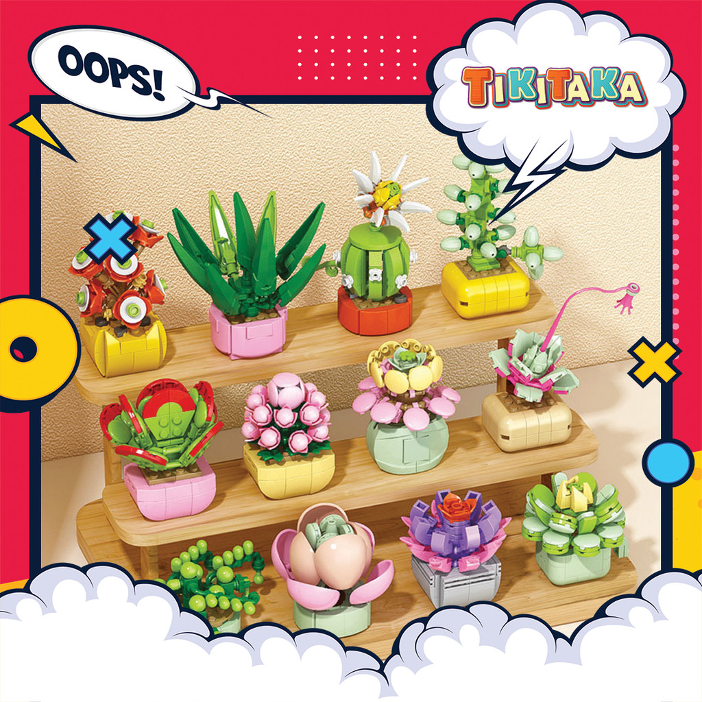 DIY Plant Flower Potted Flower Series Building Blocks Children ...