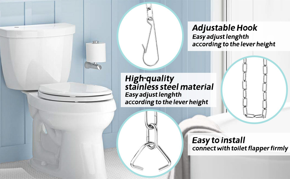 Toilet Flapper Chain Stainless Steel Toilet Flush Lift Chain ...