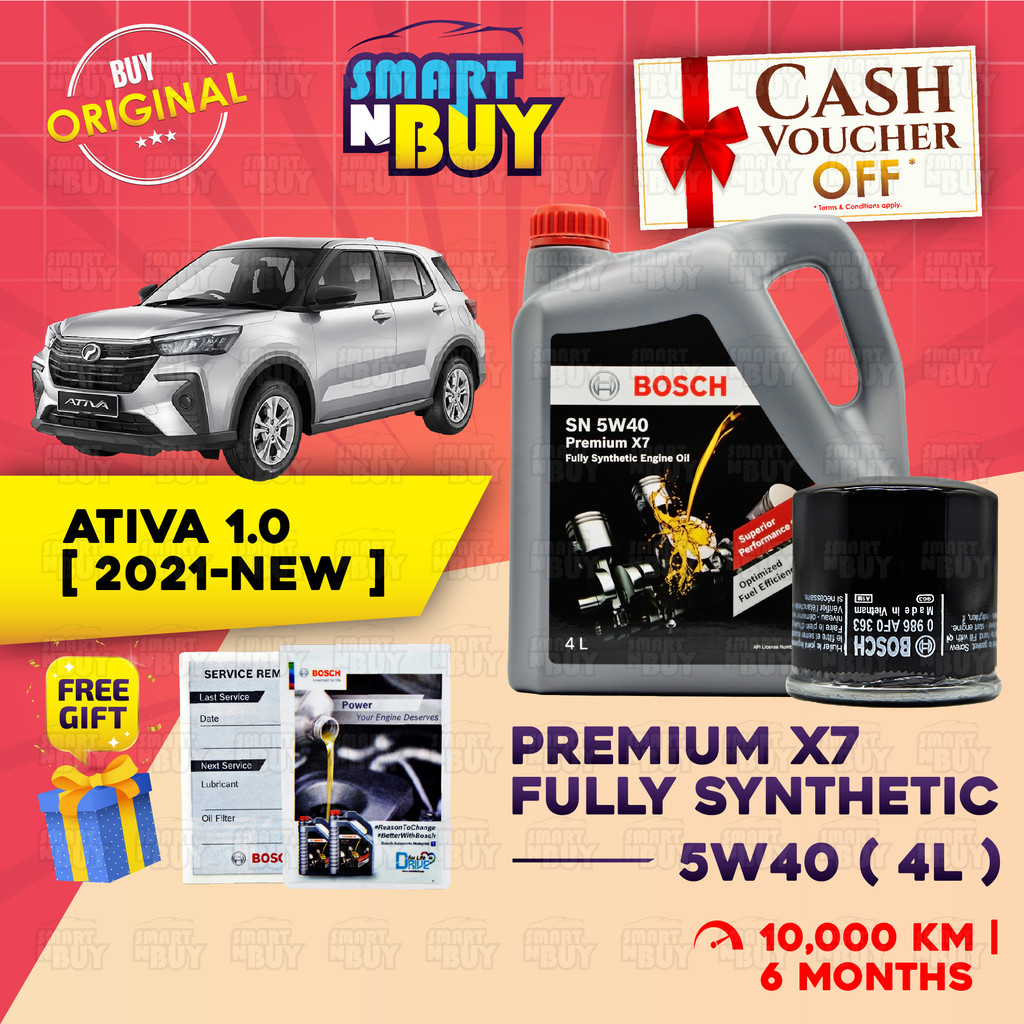 Bosch Engine Oil 5W40 Fully Synthetic Original Minyak Hitam Kereta ...