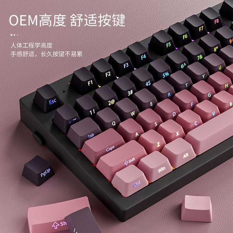 Trendy Player Pbt Gradient Side Engraved Keycap Wolf Spider F87 ...