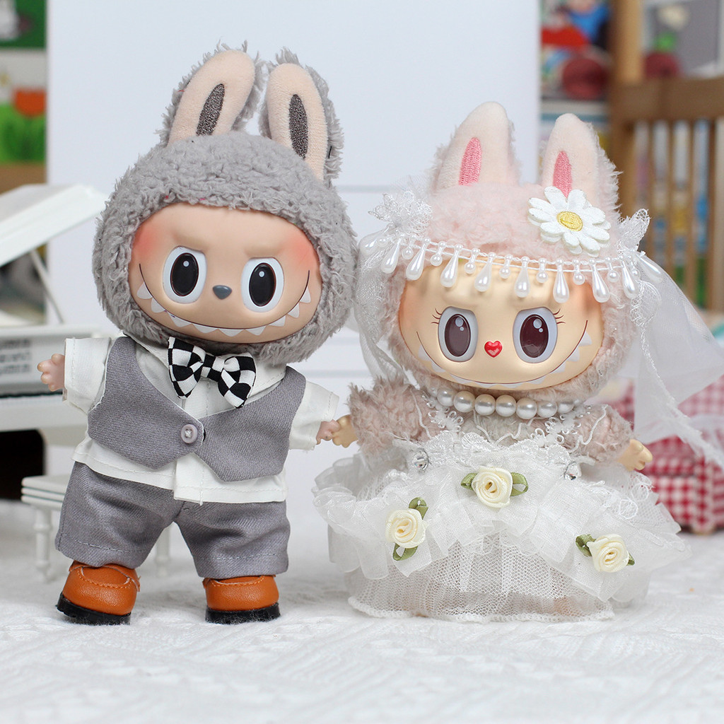 Have A Seat Labubu Costume White Wedding Dress Men Suit for Labubu V1 ...