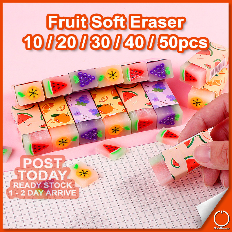 𝐉𝐔𝐈𝐂𝐘 𝐄𝐑𝐀𝐒𝐈𝐍𝐆 10/20/30/40/50pcs Fruit Rubber Eraser Kid Children ...