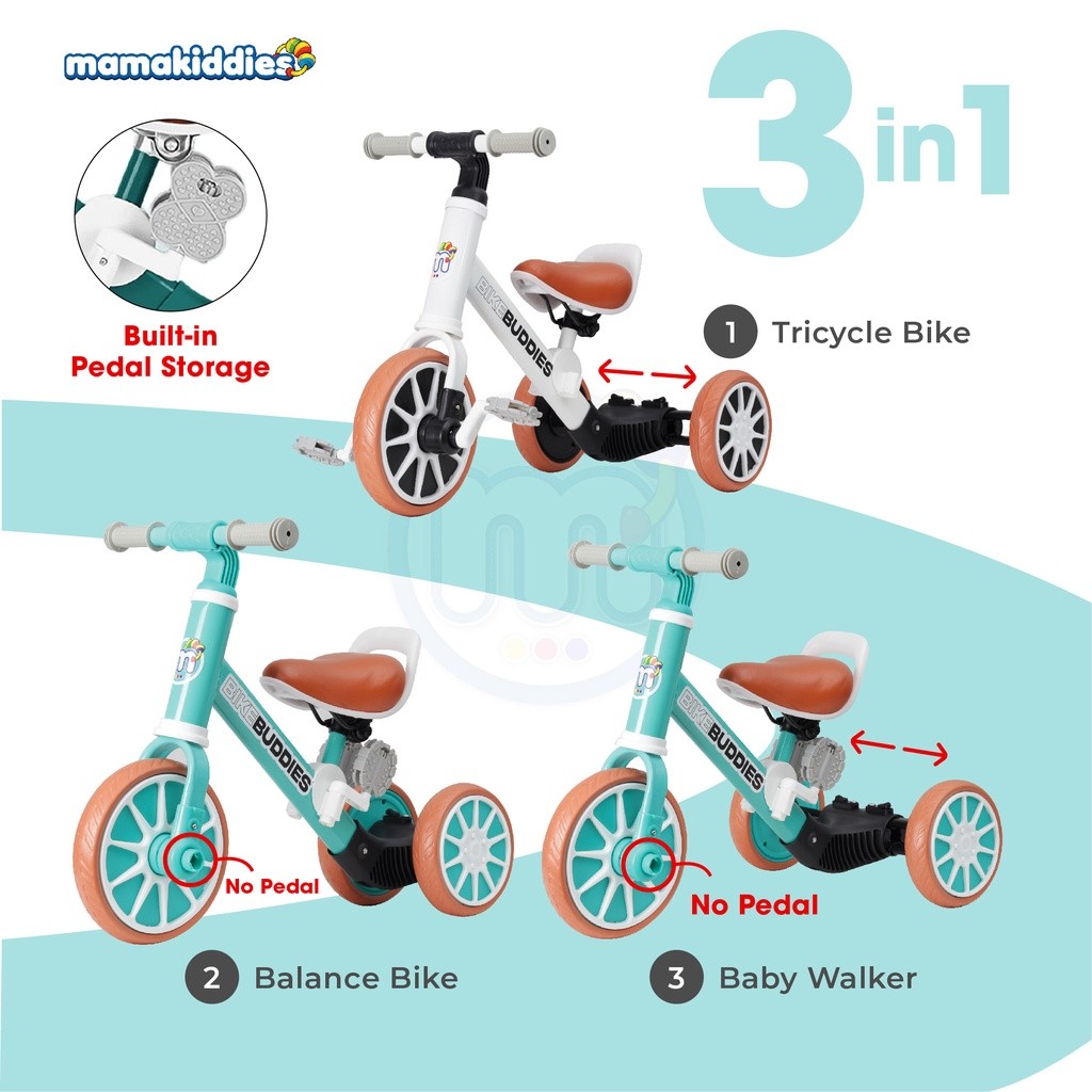Picture of MAMAKIDDIES 3in1 Children Scooter Multifunctional Tricycle Kids Bicycle ...