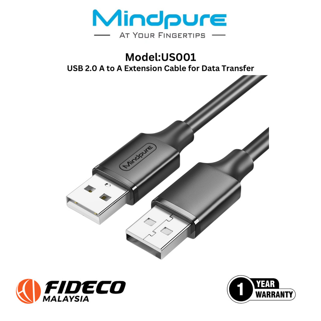 Mindpure US001 USB 2.0 A to A 1.5m Extension Cable for Data Transfer ...