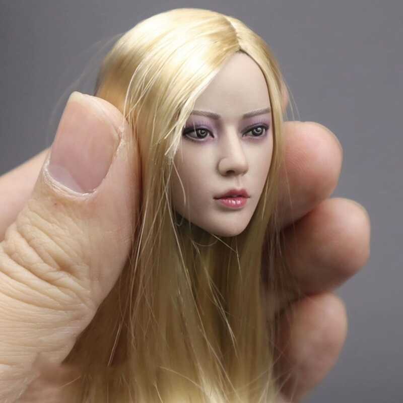 7 Soldier 1/6 Blonde Female Head Carving Model Doll Lorna Head Carving ...