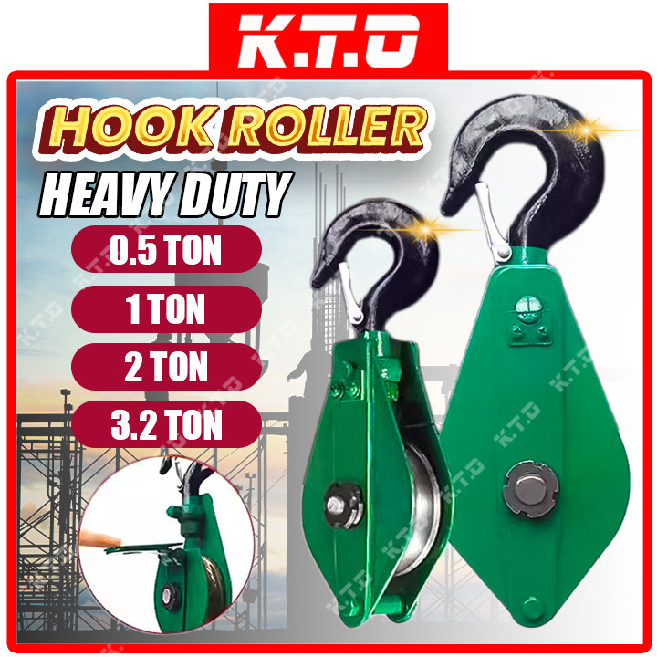 3 - 6 Inch Swivel Single Rope Pulley Lifting Hook With Latch 0.5 - 3.2T ...