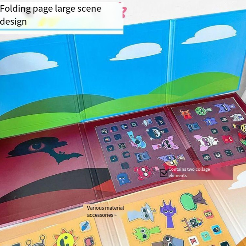 Sprunki Magnetic Book Kids Handmade Puzzle DIY Toys Sprunki Quiet Book ...