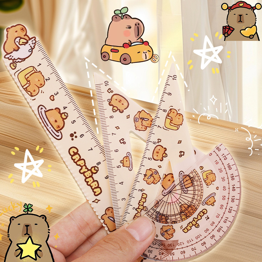 4Pcs/set Cute Dolphin Painting Ruler Set - Cartoon Student Stationery ...