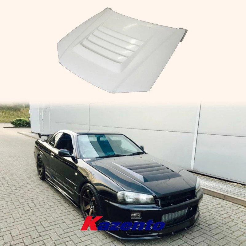 For Nissan Skyline R34 GTT Only NIS Style FRP Unpaint Hood Bonnet Body ...
