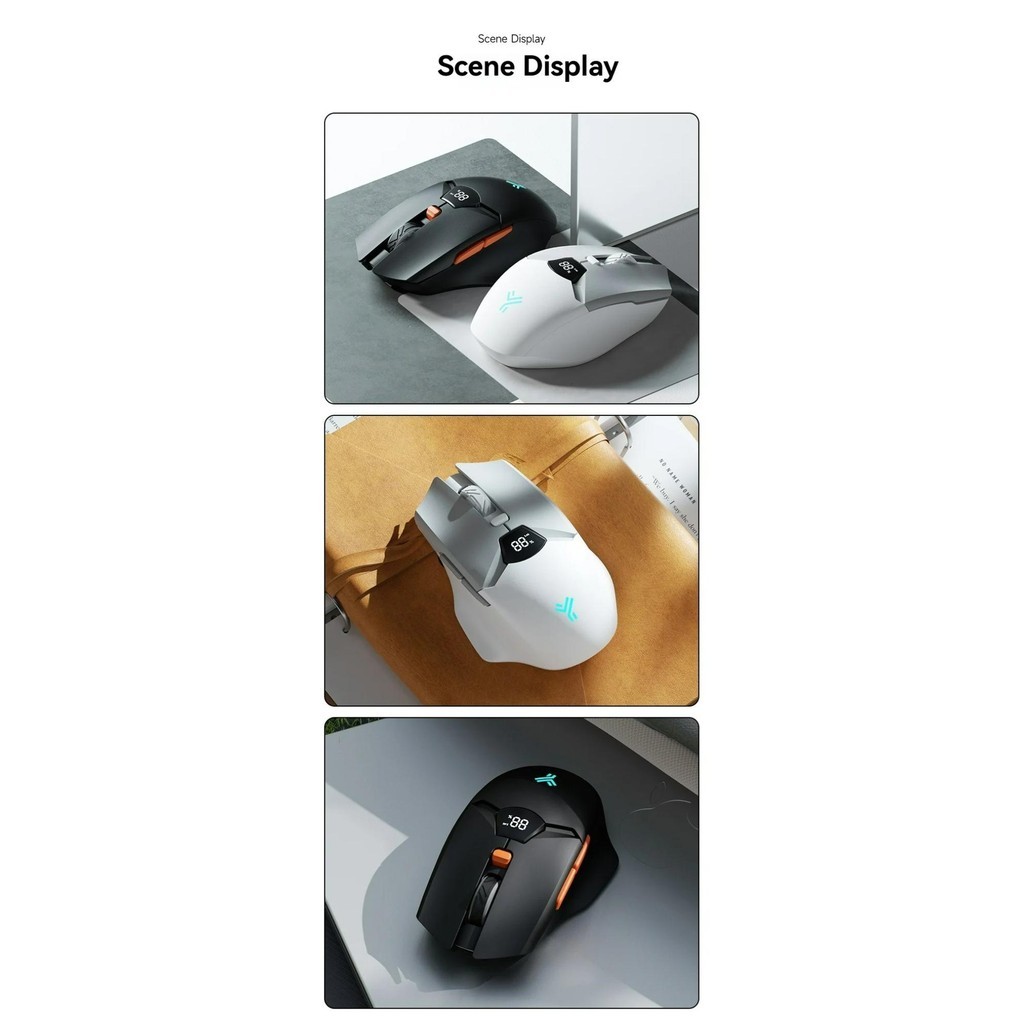 Wireless Bluetooth Mouse, Smart Screen Display, Dual Mode Mute Button ...