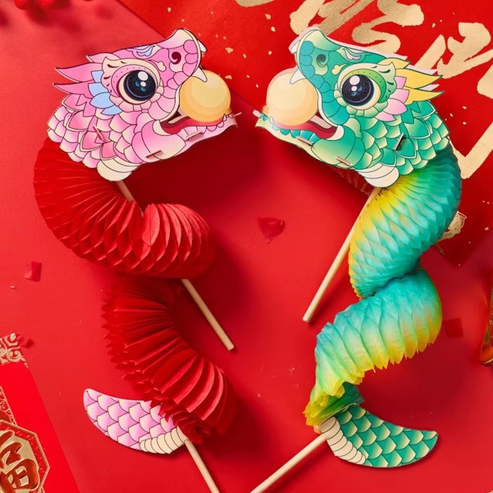 Cartoon Paper 2025 Snake Year Pull Flower Chinese New Year Snake