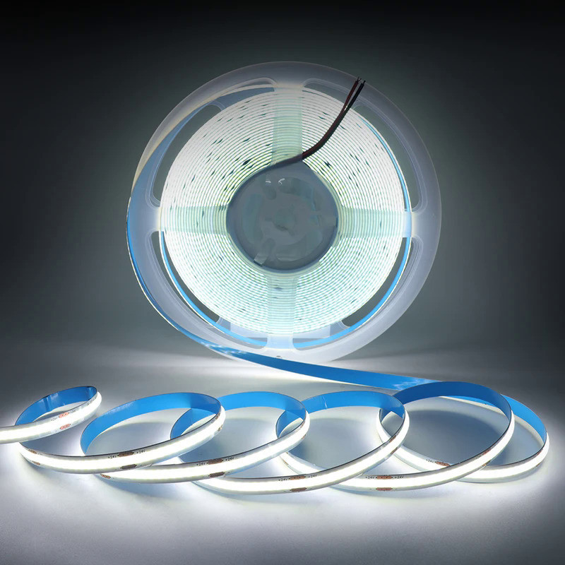 DC 12V 24V COB Strip 320Leds/M High Density RA90 White Pink Yellow Ice ...