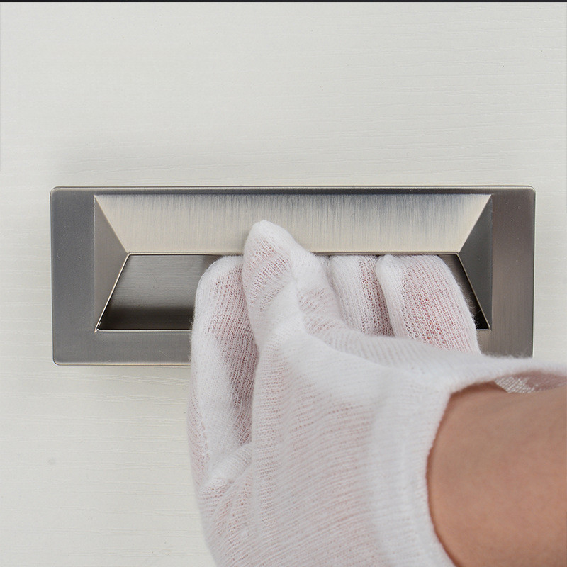 Concealed Cabinet Handle Gold Built-In Slotted Drawer Handle Black ...