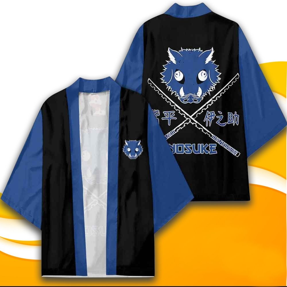 in stock Anime Demon Slayer Hashibira Inosuke Cosplay Costumes Kimono ...
