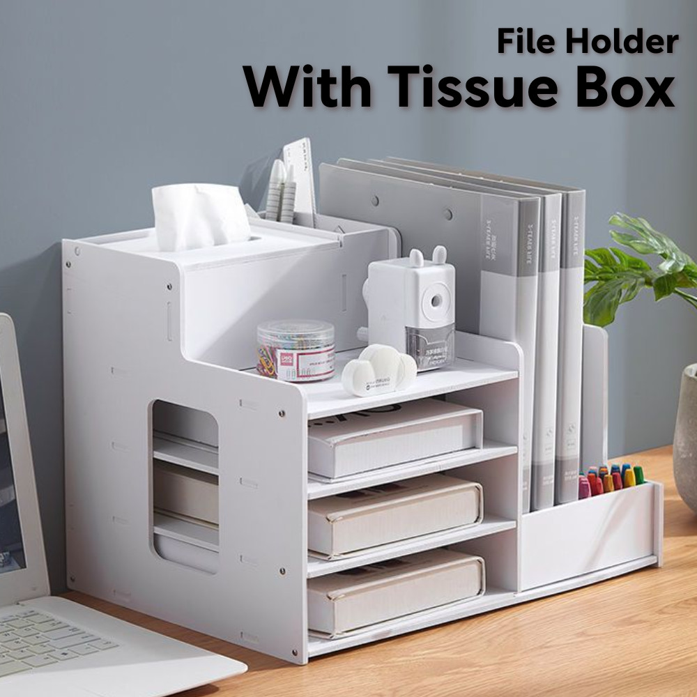 File Holder Document Tray Office Desk Storage Stationery Box Rak Kertas ...