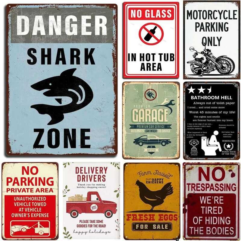 Beware of Danger Caution Warning Metal Tin Sign for Street Lawn ...