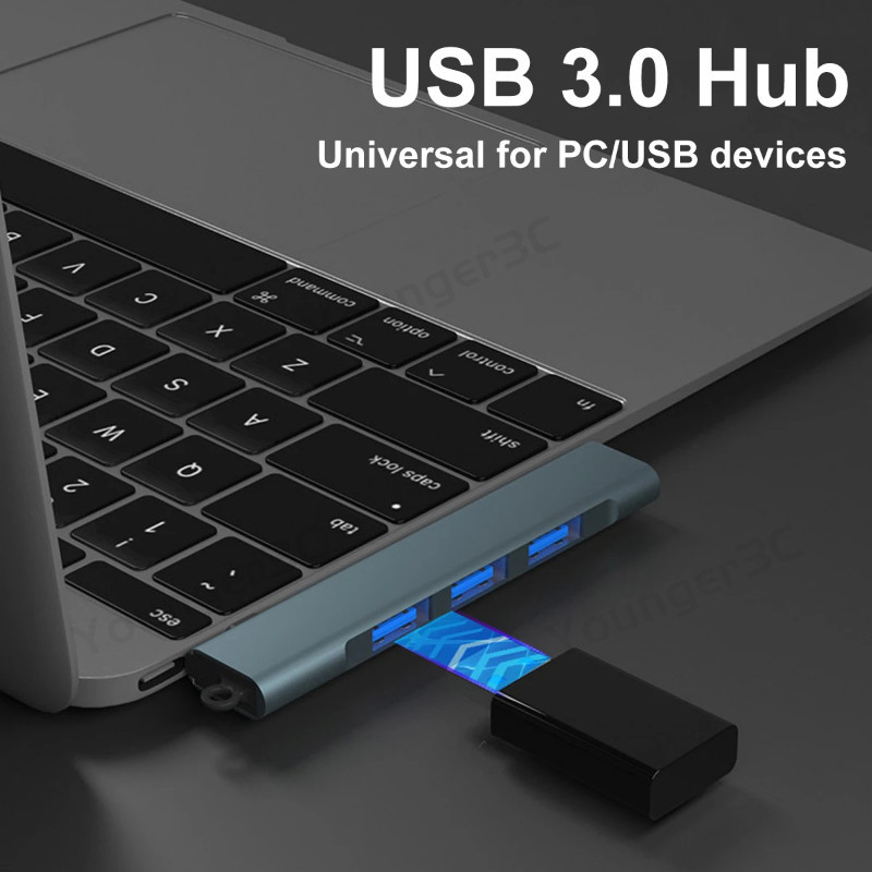 4-in-1 Type-C/USB 3.0 Expander Multi port Expansion Dock Bend ...