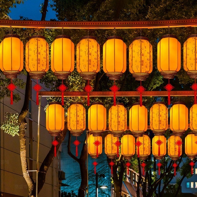 Chinese Red Round Lantern Classic Fu Character Hanging Lanterns Spring ...