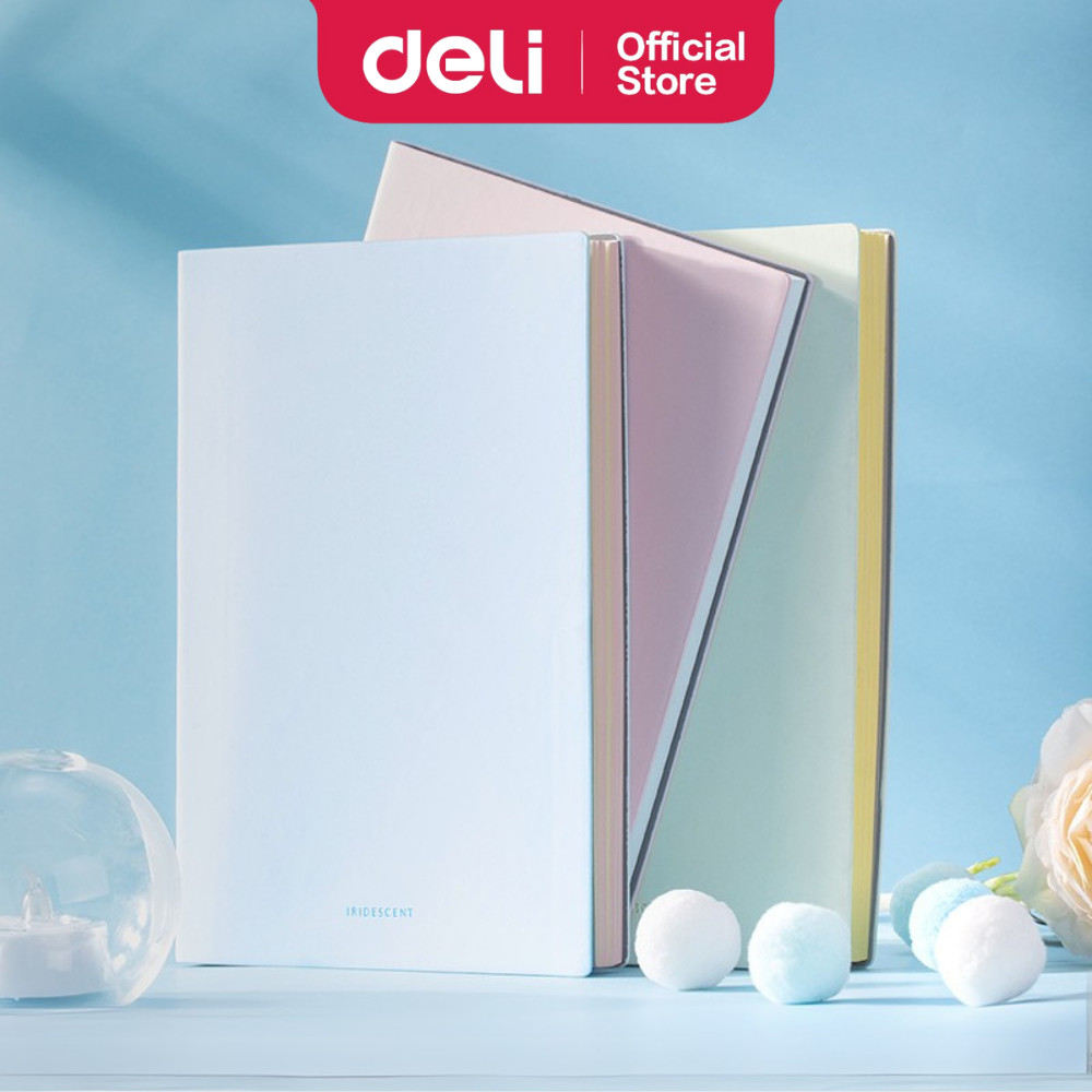 Deli Iridescent Candy Leather Cover Notebook A5 192 Pages Line Student ...