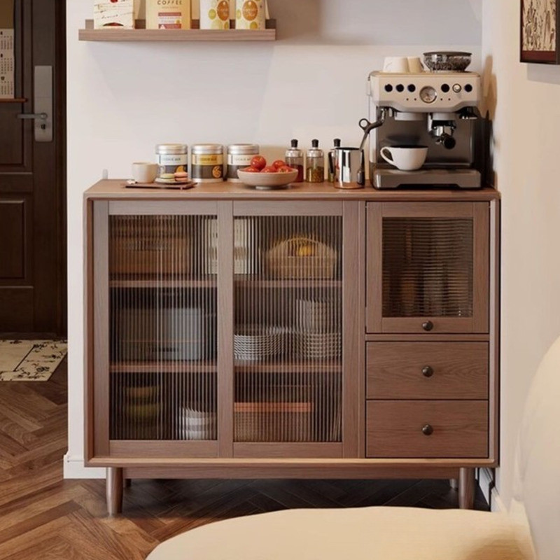 Kitchen Cabinet Solid Wood Sideboard Integrated Wall Storage Cabinet ...