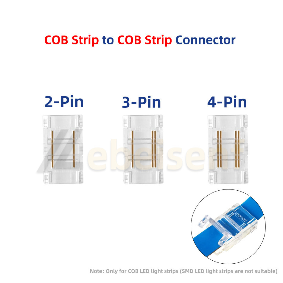 1Pcs 2Pin 3Pin 4Pin COB LED Connector Strip to Strip Quick Connection ...
