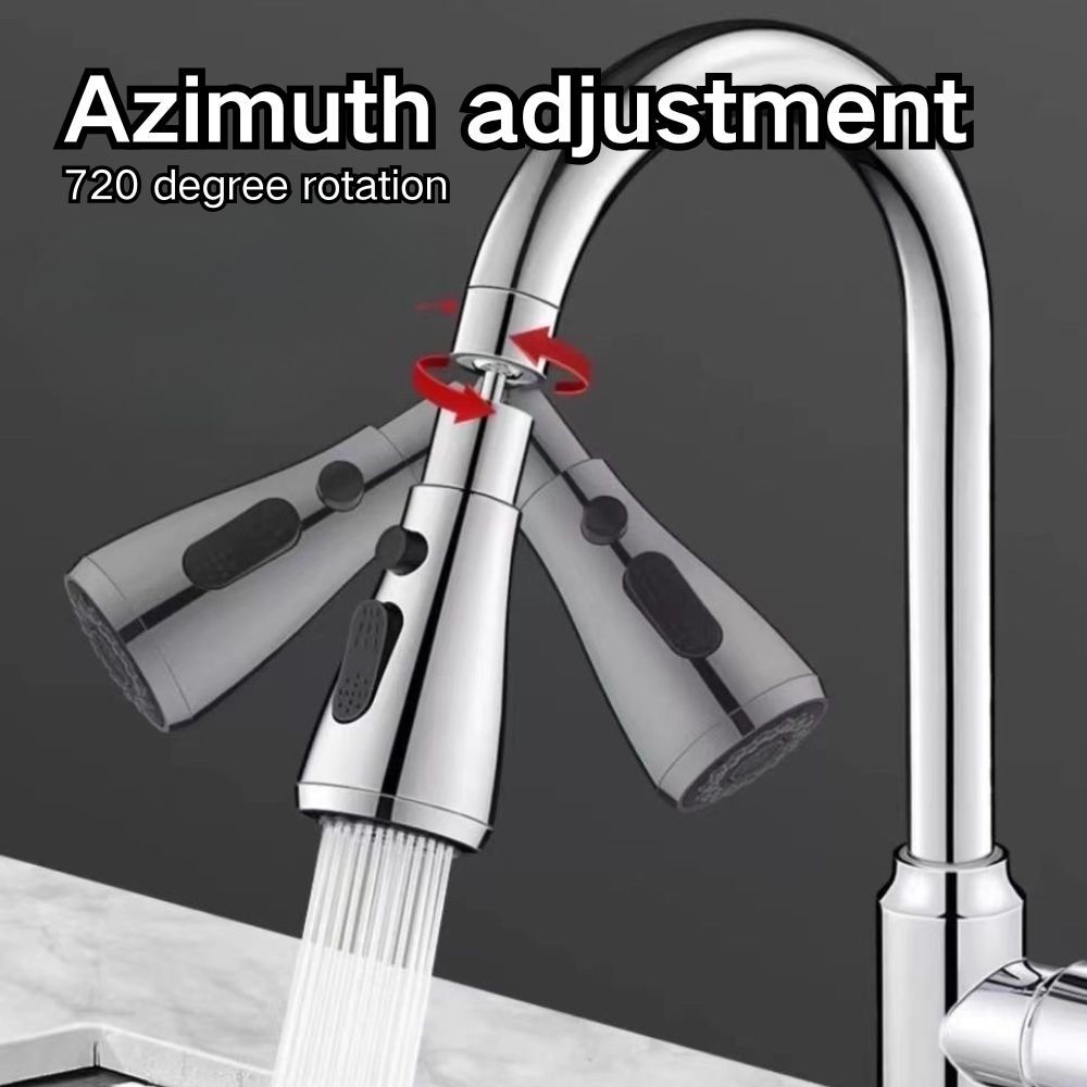 360° Rotatable Faucet Stainless Steel Water Tap 3-Speed Adjustable ...