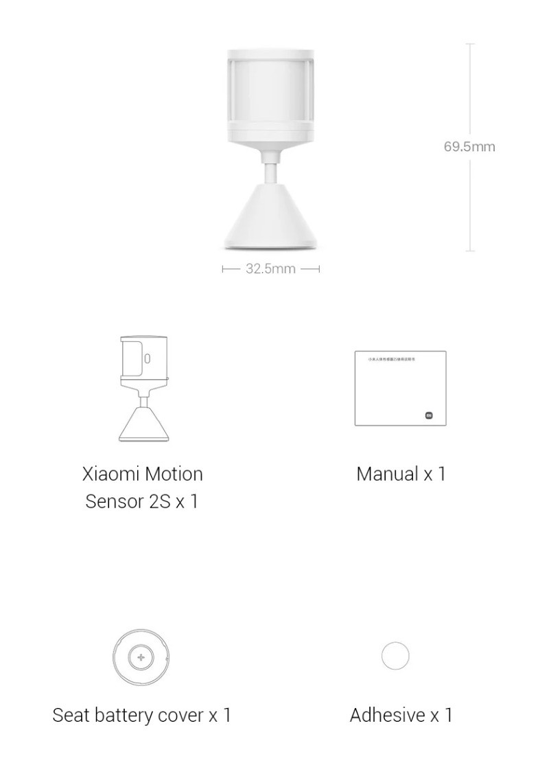 Xiaomi Motion Sensor 2S Mi Human Body And Light Sensor Bluetooth 5.0 ...