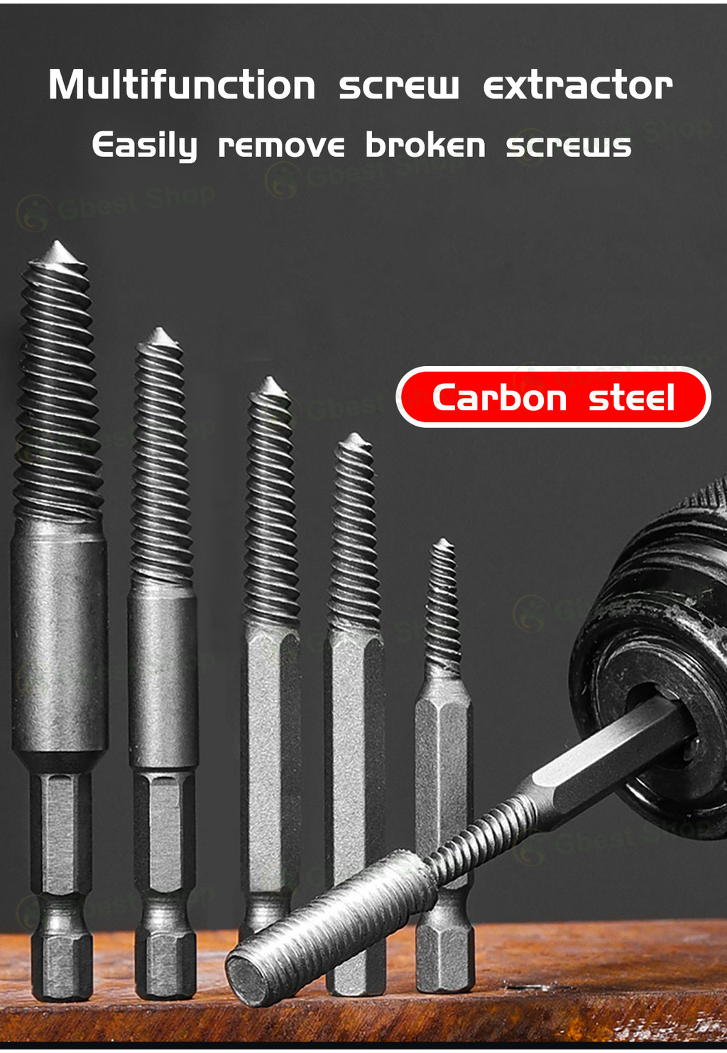 5Pcs stripped Screw Extractor Damaged Screw Removal Tool loose screw ...