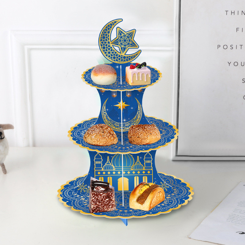 Three-layer Cake Rack Colorful Desktop Ornaments Middle Eastern Ramadan ...
