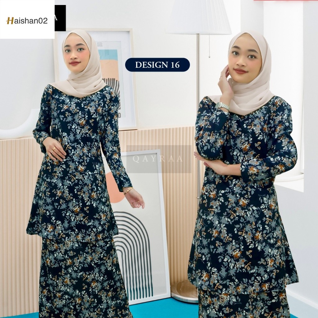 2024 BAJU KURUNG MODERN FLORAL Kurung Printed Design Ironless Baju ...
