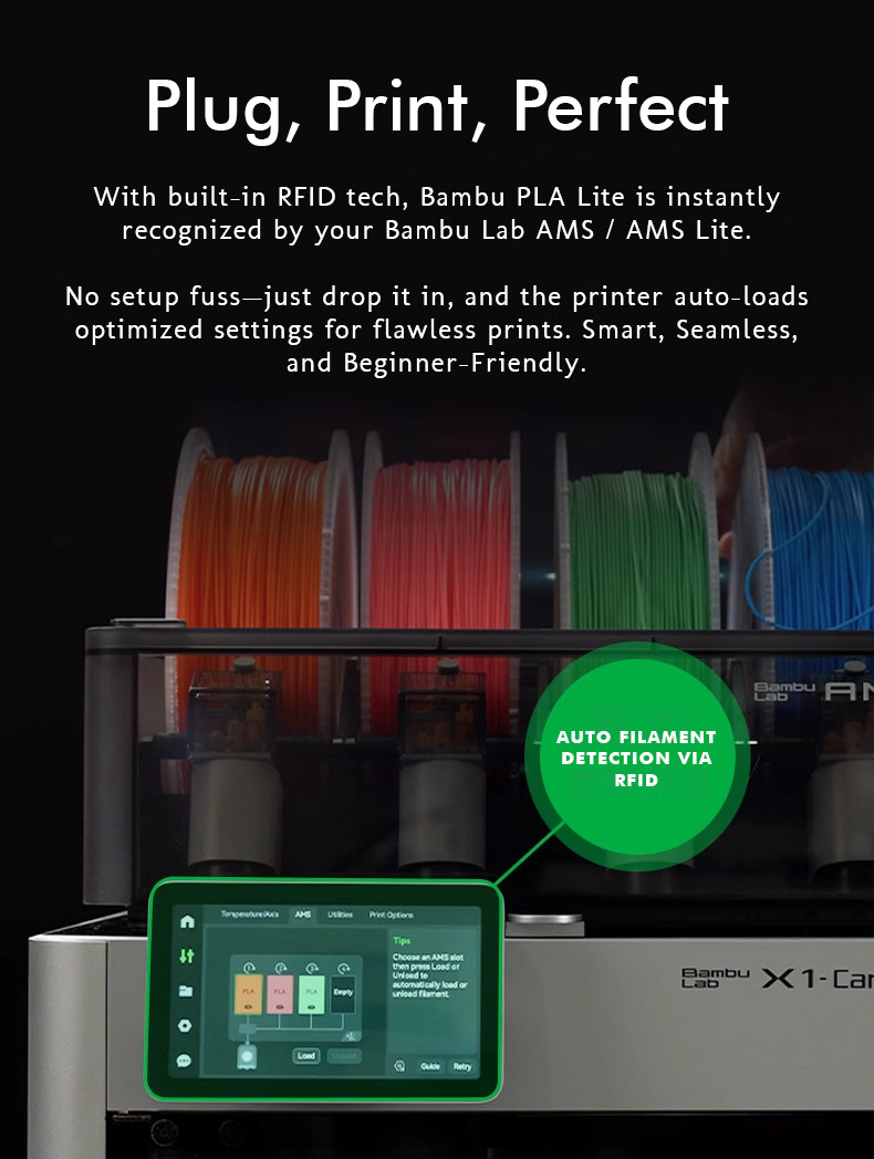 Bambu Lab PLA Lite Filament 1.75mm 1kg with Spool | Shopee Malaysia