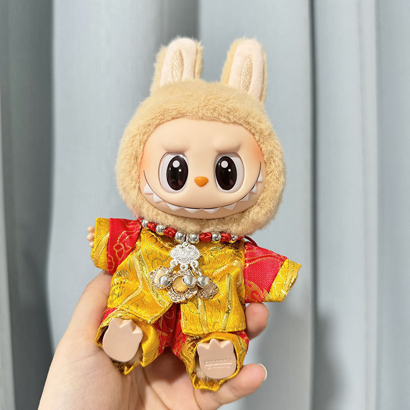 17CM Labubu V1 V2 Clothes New year Tang Suit Red Cloak 17CM LABUBU ...