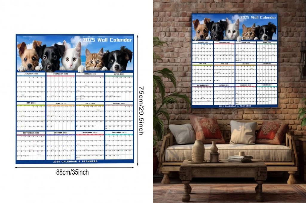 VM_ 2025 Wall Calendar Block Simple Layout Wall Calendar 2025 2025 Wet ...