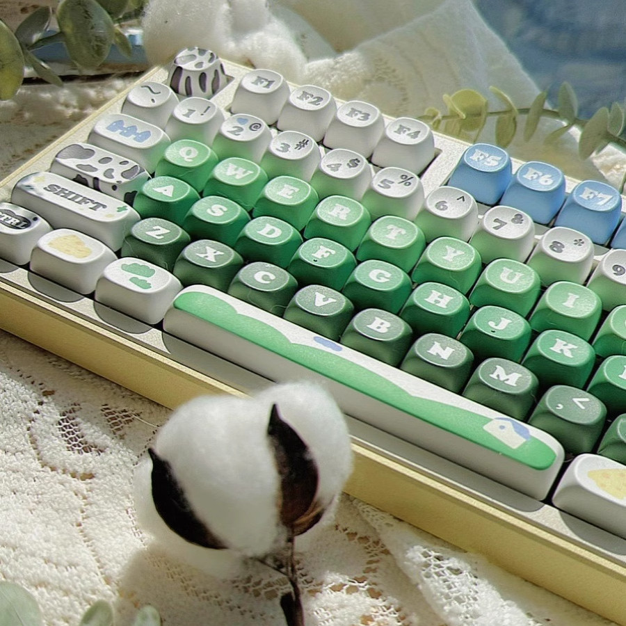 Dairy Farm Keycap MOA Profile DYE-SUB PBT Material Green Cute Simple ...
