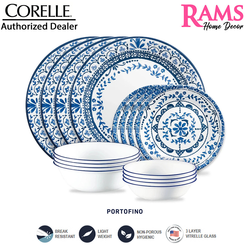 Corelle 16 Pcs Vitrelle Tempered Glass Signature Dinner Set / Set ...