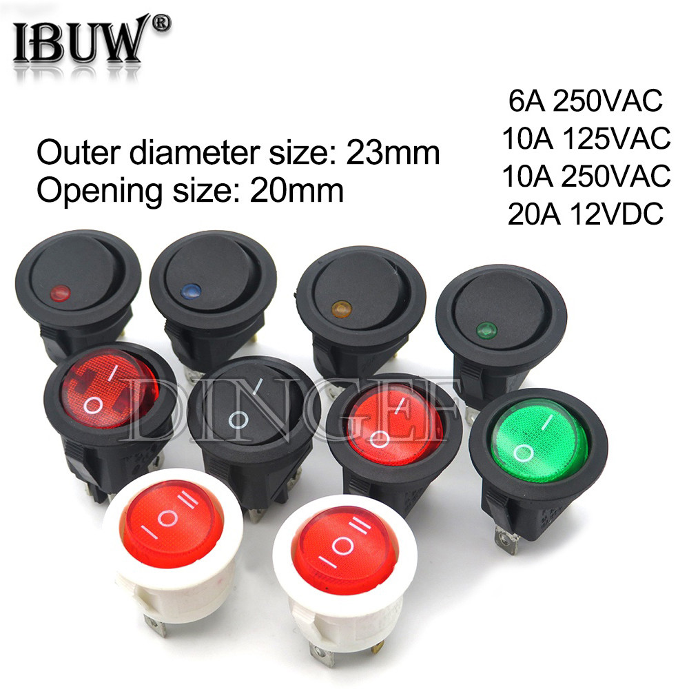 1PCS Round Rocker Switch LED illuminated Car Dashboard Dash Boat Van ON ...