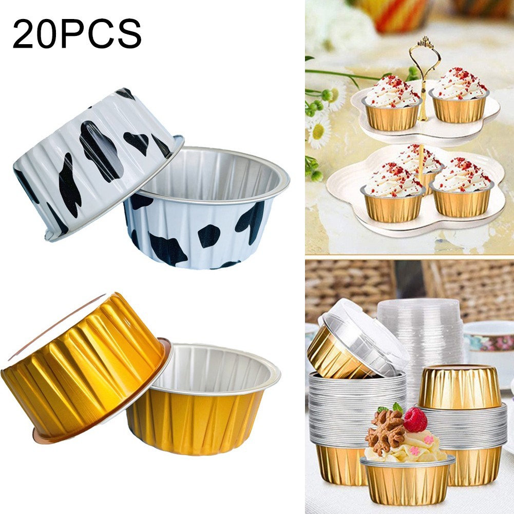 [JTFY] 20PCS Egg Tart Aluminum Foil Bowl Air Fryer Tin Box Barbecue Tin