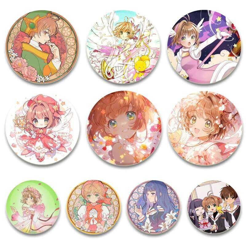 Anime Cardcaptor Sakura Enamel Pins KINOMOTO SAKURA LI SYAORAN Round ...