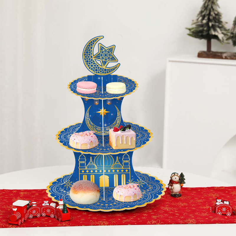 Three-layer Cake Rack Colorful Desktop Ornaments Middle Eastern Ramadan ...