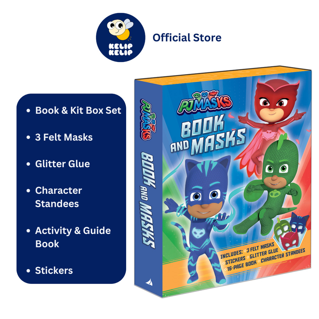 PJ Masks Book & Kit with 3 Masks Glitter Glue Stickers & Book For Kids ...